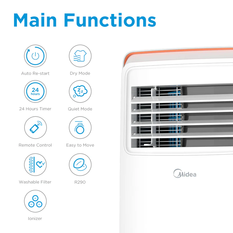 Midea Eco 9000BTU Portable Air Conditioning Unit White